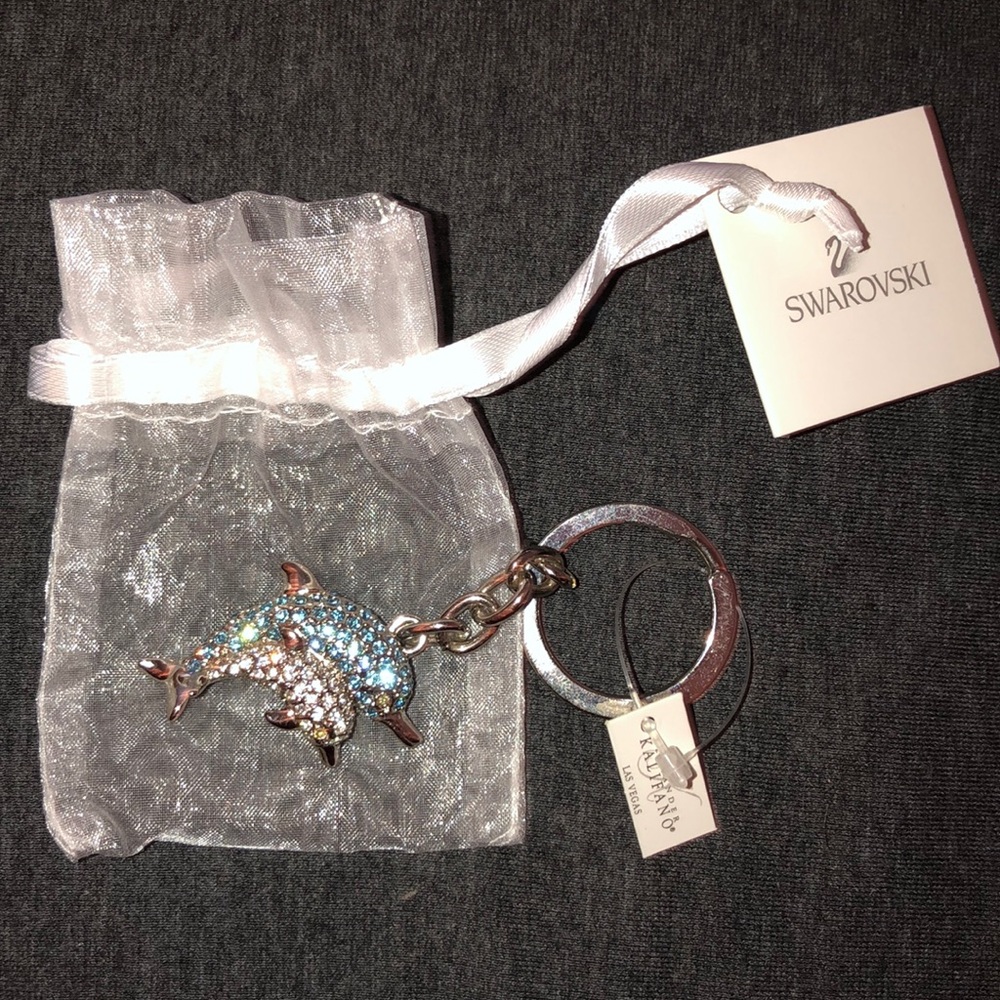 Swarovski dolphin keychain